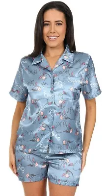 Buy Disney Eeyore Ladies Short Satin Pyjama Set For Women • 17.99£
