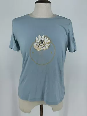 Buy Carry Women’s Flower Graphic Blue T-Shirt Size L • 4£