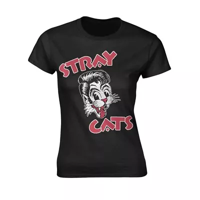 Buy Stray Cats 'CAT LOGO' Ladies T Shirt OFFICIAL (Brian Setzer, Slim Jim, Lee Rock) • 16.99£