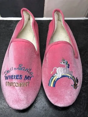 Buy Pink Unicorn Slippers Size L. Never Worn • 4.50£
