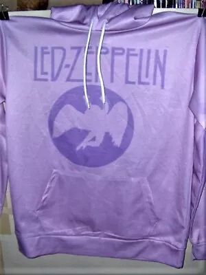 Buy LED ZEPPELIN SWAN SONG Womens Pink Hoodie Size Medium Very COOL • 61.43£