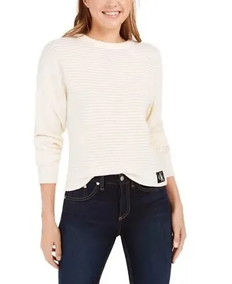 Buy Calvin Klein Women's Jeans Cotton Sweater White Size M • 46.95£