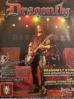 Buy Disturbed, Dan Donegan, Dragonfly Clothing, Full Page Promotional Ad • 1.89£