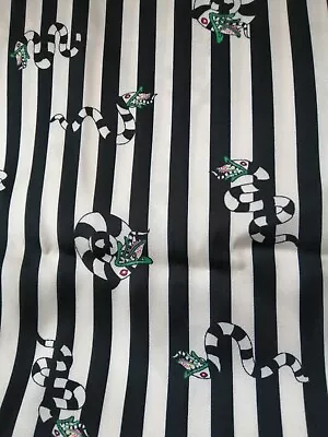 Buy Dressmaking Fabric Remnant Poly Satin Snakes Beetle Juice   2m X 145 Cms • 10£