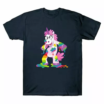 Buy Unicorn T-Shirt Unicorn Tee With Ink Funny Stained Funny Rainbow Men's • 13.99£