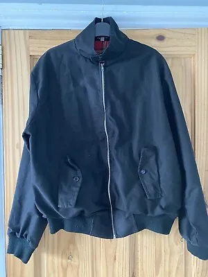 Buy Black Harrington Bomber Style Jacket - Tartan Plaid Lined • 12£