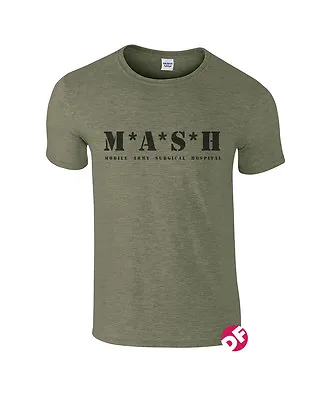 Buy MASH Classic Military Green Printed Tshirt Vintage Style TA SAS PARA NEW Men • 9.94£