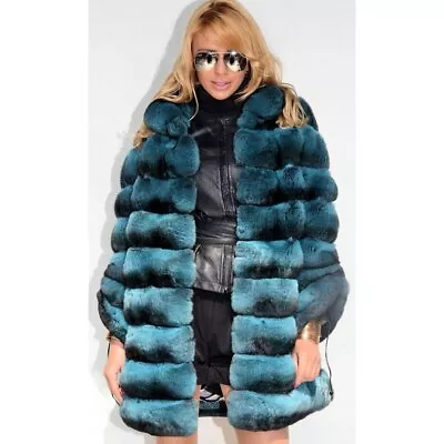 Buy Women Rex Rabbit Fur Coat Jacket Warm Soft Winter Natural Fur Female Overcoat • 385.48£