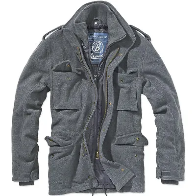 Buy Brandit M65 Voyager Field Jacket Mens Travel Coat Warm Vintage Parka Anthracite • 112.95£