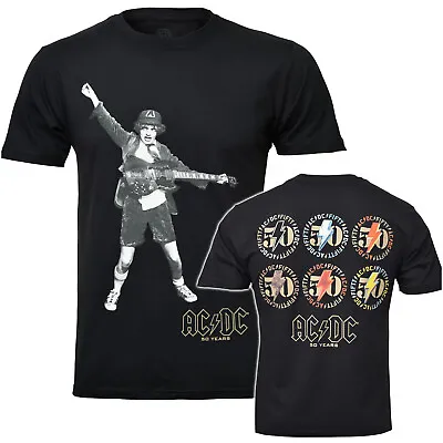 Buy AC DC Angus Emblems T Shirt Official Anniversary Fifty Years Logo Rock S-2XL New • 16.95£