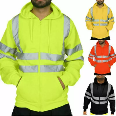 Buy High-visibility Jacket, Hoodie, Men's Fleece Pullover, Winter Jacket, Warning Ja • 20.11£