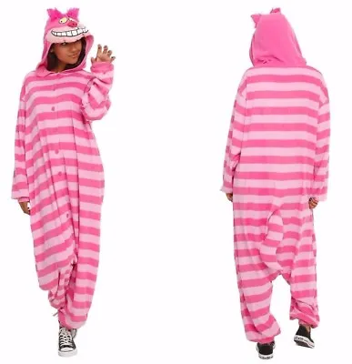 Buy Disney Alice Wonderland Cheshire Cat Kigurumi Cosplay Halloween Costume Pajamas • 47.41£