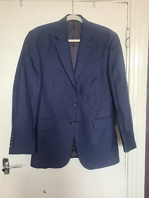 Buy HARVIE & HUDSON LIMITED EDITION BLUE Suit Jacket Only SONDRIO 38R Linen Blend Vg • 55£
