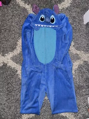 Buy Disney Lilo & Stitch Sleepwear One Piece Adult Costume Pajamas Plush Hood M 8-10 • 14.17£