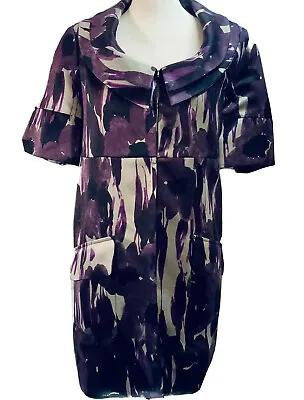 Buy Vera Bradly Women Layered Collared Short-Sleeves Dress Purple Jacket Medium Size • 14.46£