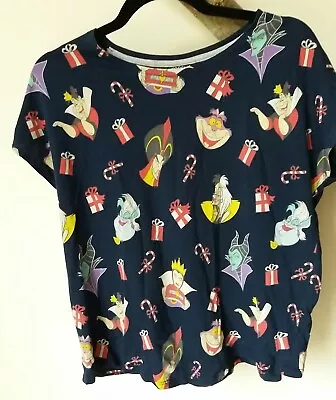 Buy Disney Christmas Villain Top T-Shirt Topshop Size 8 Small Ursula Cruella Queen • 14£