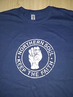 Buy Northern Soul Keep The Faith T-shirt Navy Xxl Heavy Cotton New Retro • 9.99£