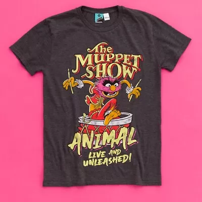 Buy Official The Muppet Show Animal Live And Unleashed Charcoal Marl T-Shirt • 19.99£