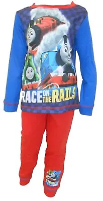 Buy Thomas The Tank Engine Boy's Pyjamas  Race On The Rails  Cotton PJs • 6.99£