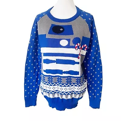 Buy Womens Star Wars Ugly Christmas Sweater Tunic Knit R2D2 Size L • 15.12£