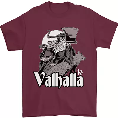 Buy To Valhalla Viking Warrior Odin Mens T-Shirt 100% Cotton • 10.48£