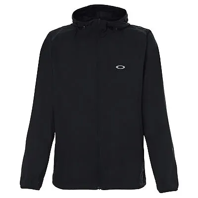 Buy Oakley Mens Link Windbreaker Hooded Anorak Jacket Black 412406A 02E • 30.99£
