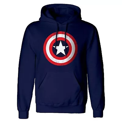 Buy Marvel Comics Avenge - Captain America Shield Unisex Blue Pullover Ho - K777z • 34.17£