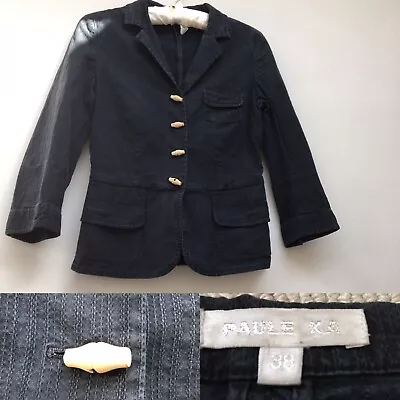 Buy PAULE KA Denim Jacket  Dark Grey Washed Denim Jacket EU 38 Paris Street Style   • 19£
