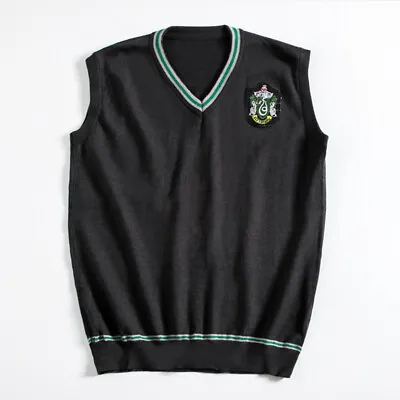 Buy Slytherin Sweater Vest Warm School Uniform Pullover Waistcoat For Kids Adult • 24.23£