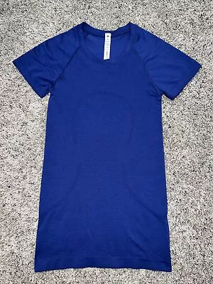 Buy Lululemon Top Women’s Blue Run Swiftly Tech Short Sleeve Athletic Tee Size 2 • 35.44£