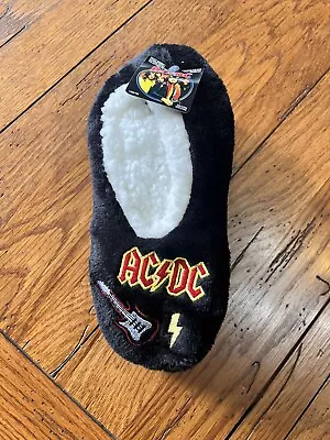 Buy Ac/dc Guitar Fuzzy Babba Slipper Socks.. Size S/m (7 1/2-9) New With Tags • 7.51£