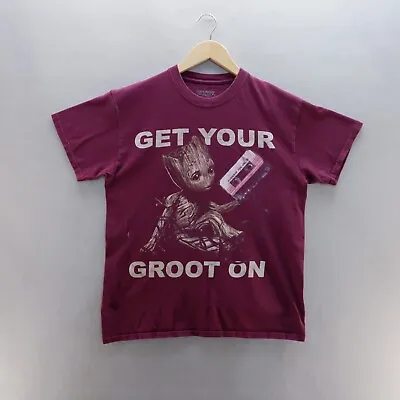Buy Marvel T Shirt Medium Purple Guardians Of The Galaxy Groot Short Sleeve • 8.99£