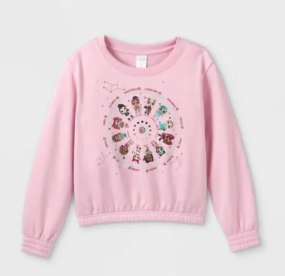 Buy NEW♈Girl's Printed Constellations Sweat Top By LOL Size S (6-6X)~Pink/Lavender • 6.82£