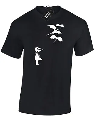 Buy Dragon Banksy Mens T Shirt Game Of Jon Snow Khaleesi Thrones Tyrion Art New • 7.99£