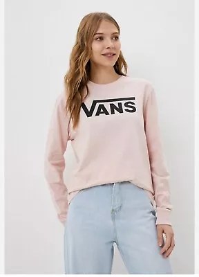 Buy Vans Women's Pink/rose Longsleeve/top/t-shirt Sport Logo Y2k  • 8.50£