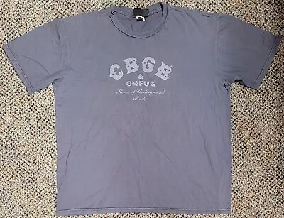 Buy CBGB Official T-Shirt Large Blue Gray 100% Cotton USA Punk NYC • 18.94£