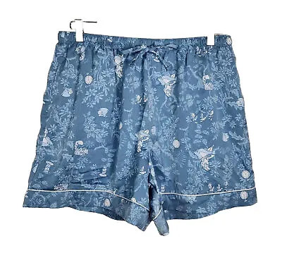 Buy Uniqlo Loungewear Disney Sleep Shorts Size XL Blue Satin Alice In Wonderland Pjs • 11.15£