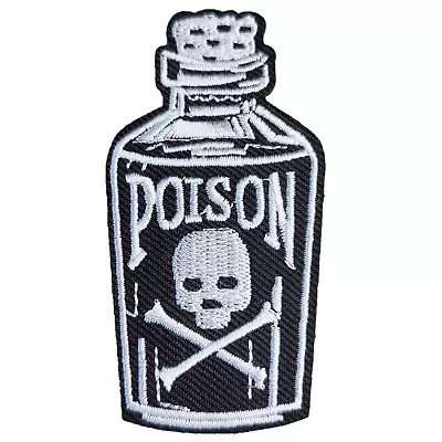 Buy Poison Bottle Steam Punk Iron On Patch Embroidered Motif Badge 8cm X 4cm P395 • 3.58£