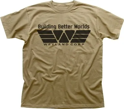Buy Alien Aliens Prometheus Weyland-Yutani Cotton Khaki Zinc  T-shirt OZ01487 • 13.95£