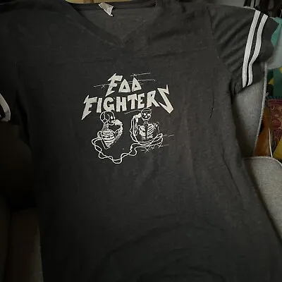 Buy FOO FIGHTERS (2008) Official Women's MEGA RARE!!! Skeleton V-Neck T-shirt Large • 26.75£