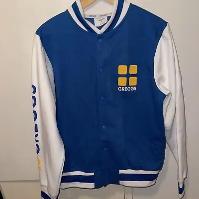 Buy Greggs Baseball Style Jacket Size Small Blue White Yellow • 24.99£