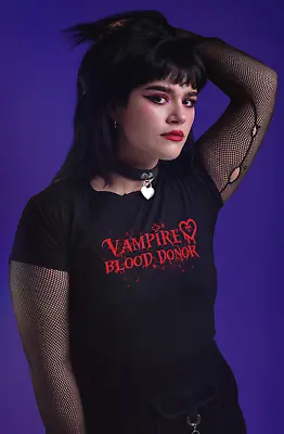 Buy Deadstar Clothing 'vampire Blood Donor' Ladies Fitted Blk Tshirt Size Large *new • 12£