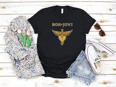 Buy Bon Jovi Cover White Women's 3/4 Short Sleeve T-Shirt T72 • 9.92£
