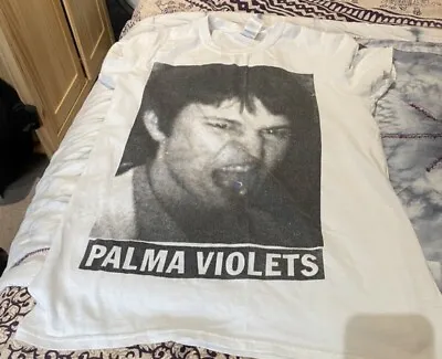 Buy Palma Violets T Shirt Rare Indie Rock Band Merch Tee Size Small White • 16.50£