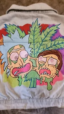 Buy Rick And Morty High Denim Crop Jacket Size 16 • 50£
