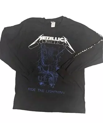 Buy Metallica Ride The Lightning Long Sleeve T Shirt Size Large Black • 19.99£