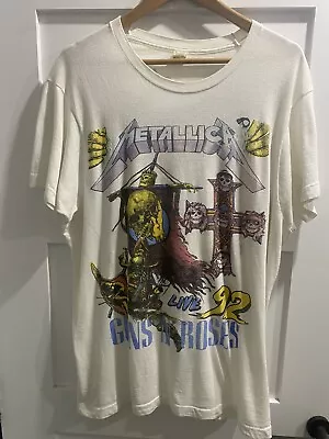 Buy Vintage 1992 Metallica Guns N Roses Stadium Tour T Shirt Mega Rare • 295£