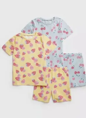 Buy TU Snuggle Fit Cherry & Strawberry Print Shortie Pyjamas 7-8 Years New • 10£