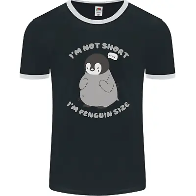 Buy Im Not Short Im Penguin Size Funny Mens Ringer T-Shirt FotL • 9.99£