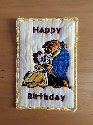 Buy Disney Beauty And The Beast Large Happy Birthday Patch/Cloth Badge-Film • 4.95£